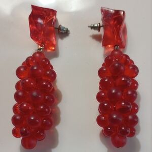 Vintage Resin Grape Cluster Earrings